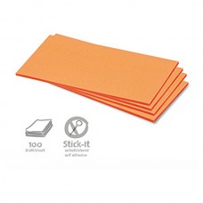 Самоклеющиеся модерационные карты "Прямоугольник" (100 л) оранжевые